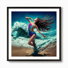 Dancer In The Ocean Art Print