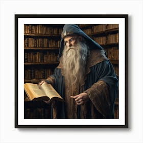 609377 Wise Wizard, Long Beard And Mysterious Tome, Stand Xl 1024 V1 0 Art Print