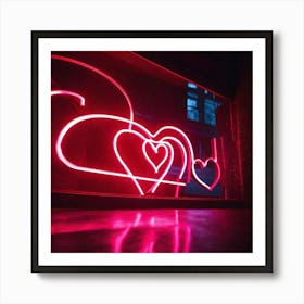 Neon heart love club Art Print