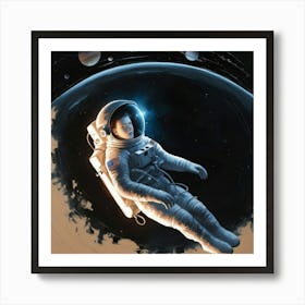 Astronaut In Space 1 Art Print