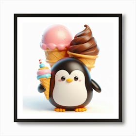 Ice Cream Penguin 5 Art Print