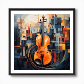 Violin In The City Art Print