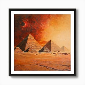 A Pyramids Of Giza Oil Painting Illustration 1719955498 1 Art Print