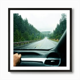 Move Drive Car Countryside Speed Mirror View Window Rear Asphalt Transport Driving Heave (8) Art Print