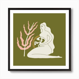 Mystic Mother Earth Pregnant Woman Art Print
