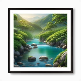 River In The Forest 53 Art Print
