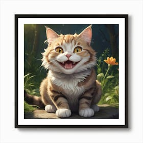 Illustrative Albedo A Smiling Cat 3 Art Print