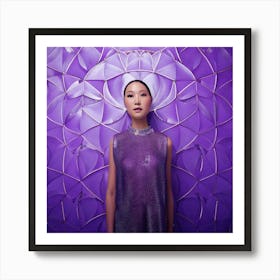 Firefly Woman, Beautiful, Noble, Purple, Dream, Geometric, Pattern, Background, Elegant, Graceful, R (11) Art Print