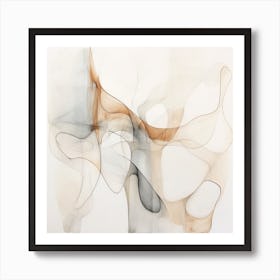 Abstract Organic Minimalist Gray Brown Splash In Muted Colors 2 Art Print