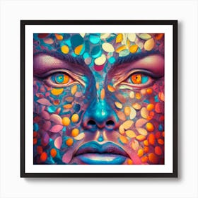 A Digital Mosaic Of Hundreds Of Faces Each Show Art Print