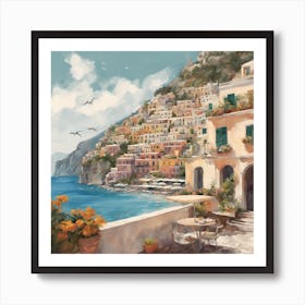 Summer In Positano Art Print 1 Art Print
