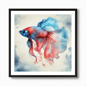 Watercolor Siamese Fish Art Print