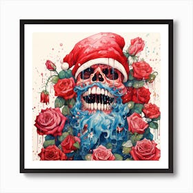 Santa Claus Skull Art Print