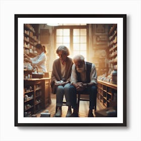 Elder couple struggling to buy medicines - by Mike Vellond 3 Art Print