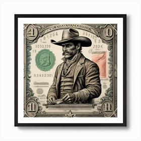 Western Cowboy Vintage Art 1 Art Print