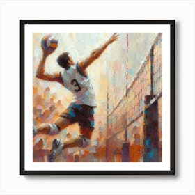 Volleyball Player In Action 1 Art Print