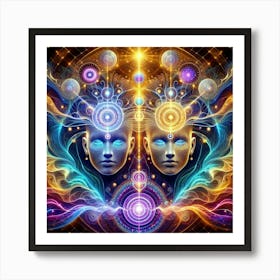 Shared Consciousness: Reflecting Telepathic Connections in Art Art Print