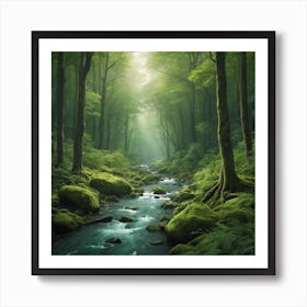 Mossy Forest Art Print