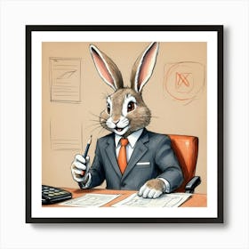 Rabbit In Business Suit 4 Art Print