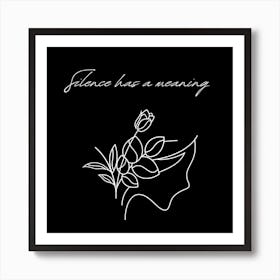 #black background #quotes #outline drawing #wallart #art #print #girl Art Print