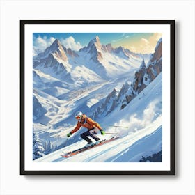 Default Alpine Ski Art 2 Art Print