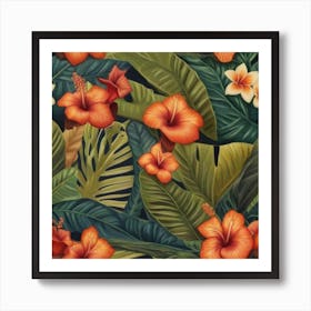 Tropical Flowers Art Print