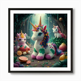 Unicorns In The Forest Art Print