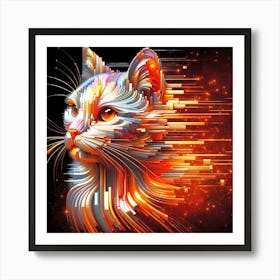 Feline Cat Creative Artwork Illustration 55 Art Print