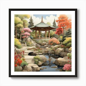 In The Garden Japanese Friendship Garden Art Print 3 Art Print