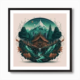 Cabin In The Woods Art Print