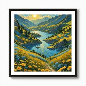 Sunrise In The Mountains 1 Art Print