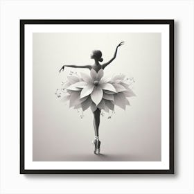 Ballerina With Flowers Art Print