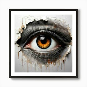 Firefly Hyperrealistic, Oil Painting, White Background, Eye, Ripped Paper, Gorilla Face, Black Ink, Art Print