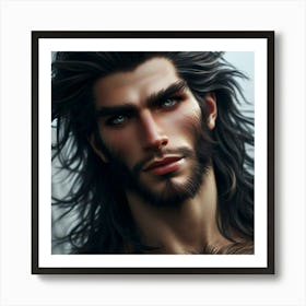 Man With Long Hair Art Print