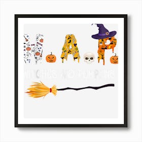 Halloween Witches And Pumpkins Funny Halloween Costume Art Print