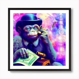 Monkey In A Hat Art Print