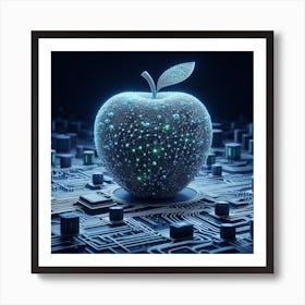 Apple On A Circuit Board 2 Art Print