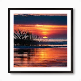 Sunset On The Beach 246 Art Print