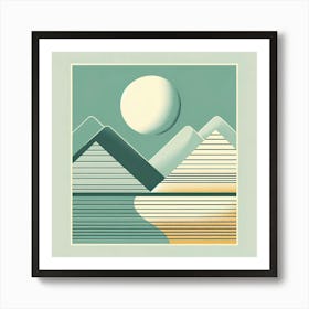 Moon And The Mountains Art Print