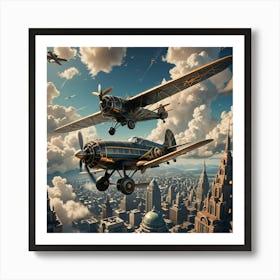 Airships In The Sky Art Print