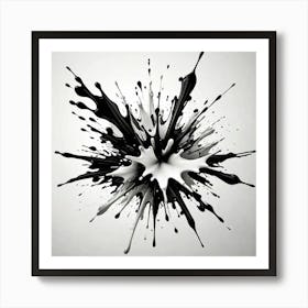 Abstract Black And White Color Splash Isolated On White Background Png File 3364006130 Art Print