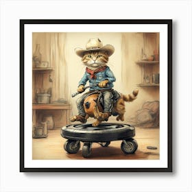 Cowboy Cat 1 Art Print