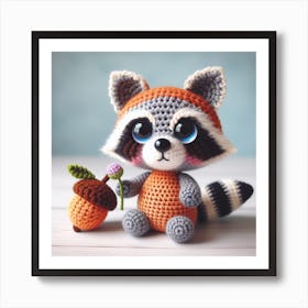 Amigurumi, raccoon Art Print