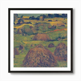 Haystacks In Brittany 1890 Paul Gauguin Art Print Art Print