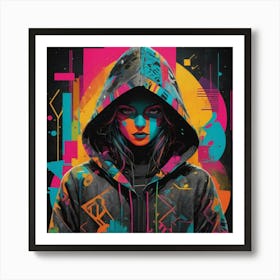 Girl In Hoodie 2 Art Print