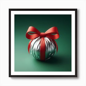 A Ball With Red Ribbon Art Print