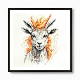 Goat With Horns 9 Art Print