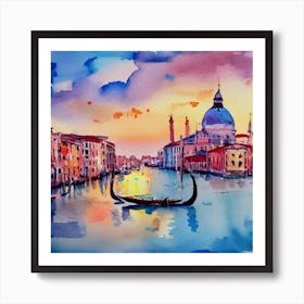 Venice Watercolor Painting Art Print