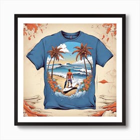 Surfer On The Beach 3 Art Print