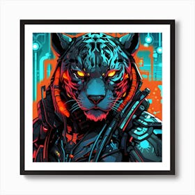 Cyber Tiger Art Print